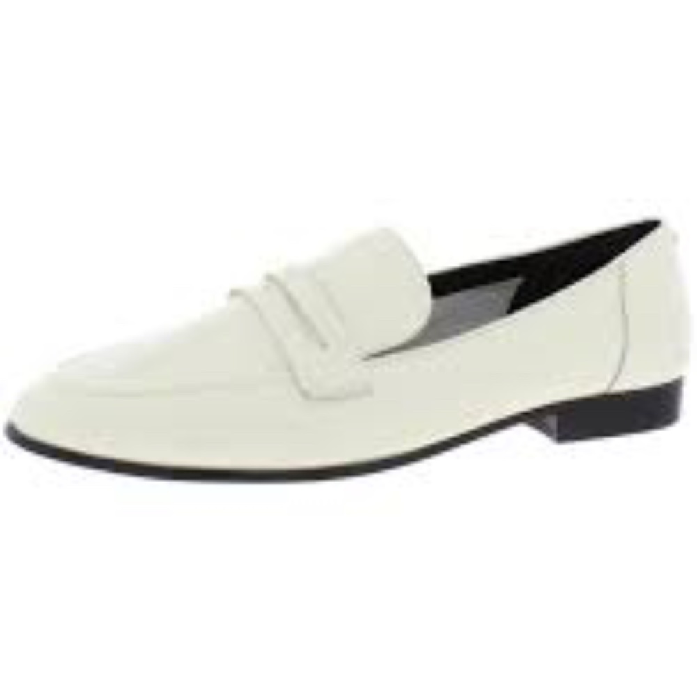 Kate Spade Genevieve Loafer White Crinkle Patent Leather Shoes 7.0.